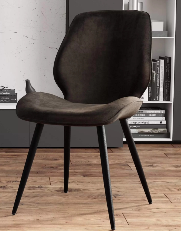 Стул Y2024 (каркас черный тк.коричневый/ Velvet HLR-20)